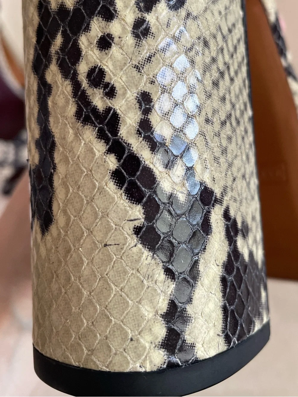Marc Jacobs Genuine Leather Textured Snakeskin Platform 70s Style Heeled Sandals